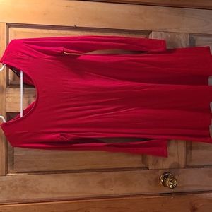 Red long sleeve express dress. Knee length with a zipper back.